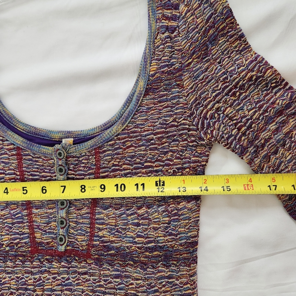 Free People Sunrise Knit Sweater Stretch Mini Dress Purple Raven Combo Bodycon S - Picture 8 of 16